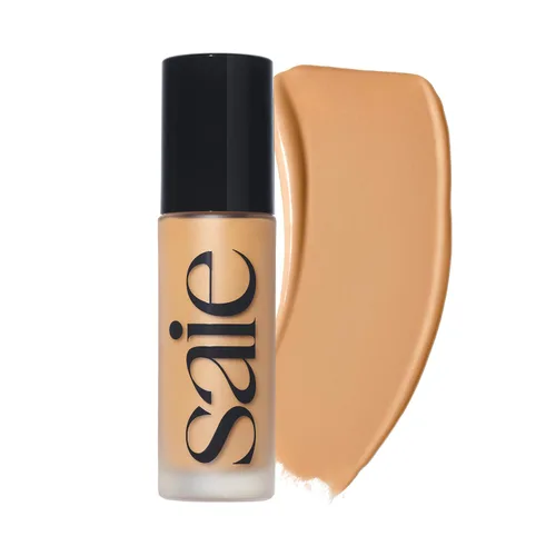 Vista 25 de Saie Glowy Super Skin Tint Base Líquida - Base Sin Peso + Luminosa con Cobertura Media Ligera - Maquillaje Facial Hidratante + Suero para el Cuidado