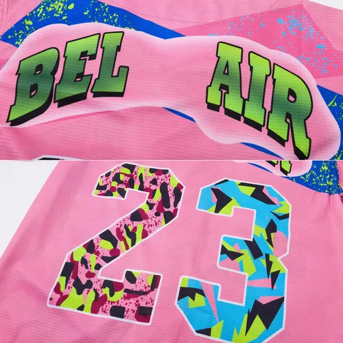 Vista 6 de Bel Air - Camiseta de béisbol, ropa de hip hop de los años 90 para hombres y mujeres, camiseta de manga corta para fiesta