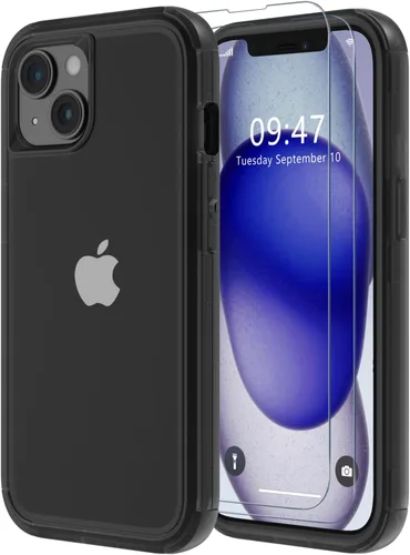 Vista 21 de Diverbox Funda para iPhone 15 [a prueba de golpes] [a prueba de caídas] [protector de pantalla de vidrio templado], funda de protección resistente