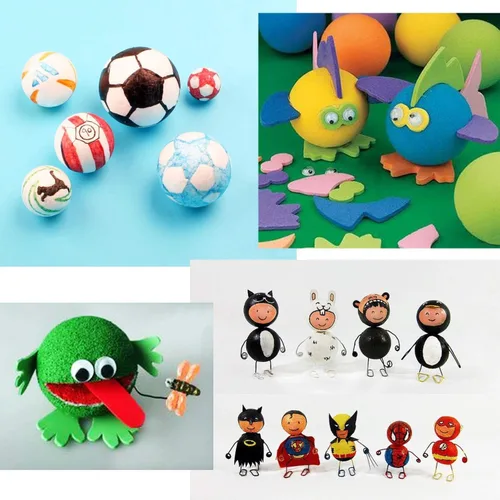 Vista 2 de Crafare - Mini bolas de espuma de 1 pulgada, paquete de 100 unidades para la escuela y manualidades de Navidad Mini bolas de espuma