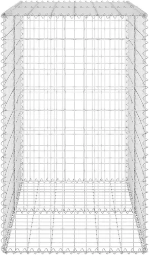 Vista 6 de vidaXL 39.4"x23.6"x39.4" Gabion Wall con cubiertas en acero galvanizado plata