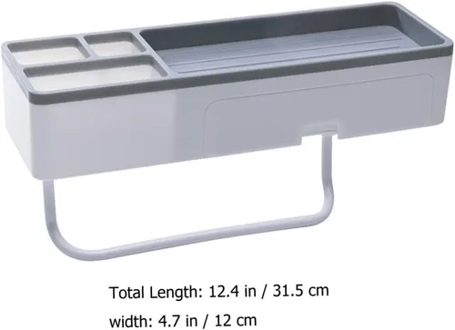 Vista 7 de Estante de esquina para ducha, baño, estantes flotantes, soporte para toallas de baño, estantes ajustables, riel para colgar en la pared
