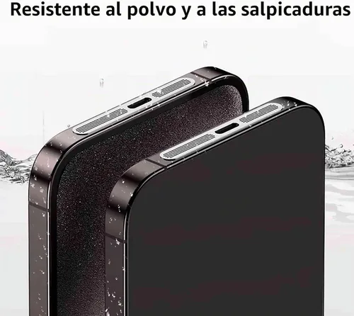 Vista 3 de para iPhone 16 Pro Max Auricular Parlante Malla Anti Polvo Adhesiva Cubierta - 5 PIEZAS / Negro