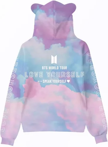 Vista 2 de Hubadaiog Sudadera con capucha unisex Kpop, sudadera con capucha con orejas de gato para mujeres y niñas