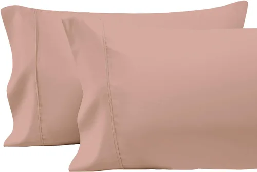 Vista 98 de Juego de 2 fundas de almohada de 100 % algodón puro, tamaño King, color plateado, lujosas fundas de almohada de algodón de fibra larga de 400 hilos