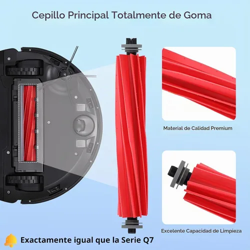 Vista 3 de 18 piezas de kit de accesorios Q7 de repuesto compatibles con aspiradora robot Roborock Q7 / Q7+ / Q7 Max / Q7 Max+, 2 cepillos principales, 4 Kit