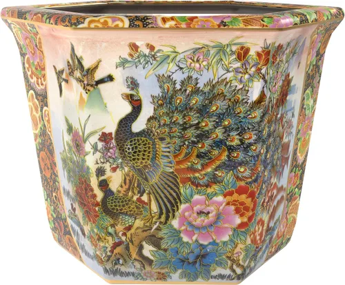 Vista 8 de Red Lantern Maceta de porcelana de caballo en prado de 10