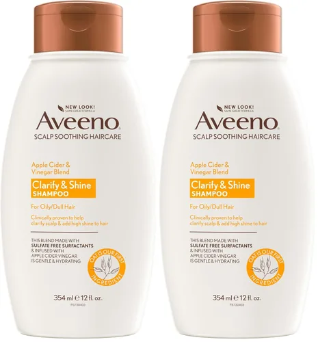 Vista 7 de Champú aclarante de vinagre de sidra de manzana Aveeno, mejora el brillo, 12 fl oz