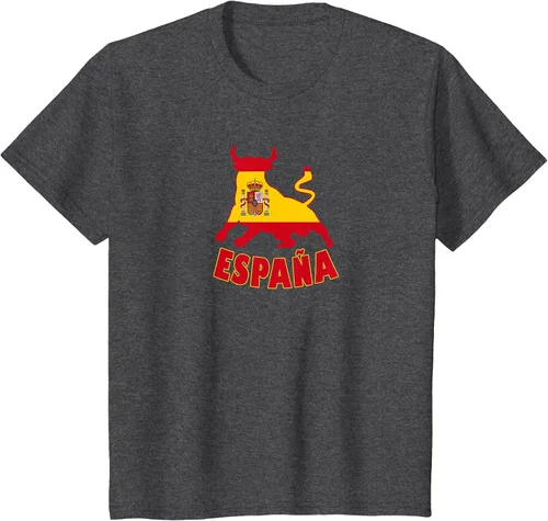Vista 69 de Spain Espana with Bull and National Flag/Present T-Shirt Asphalt Grey