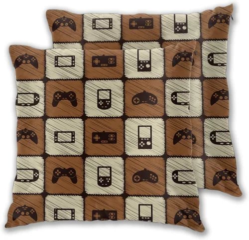 Vista 12 de Juego de 2 fundas de almohada para sofá, oficina, dormitorio, decoración del hogar, 16 x 16 pulgadas