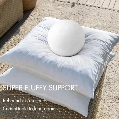 Vista 4 de MIULEE 24 x 24 rellenos de almohada para exteriores, juego de 2 almohadas resistentes al agua de alta calidad, relleno de espuma viscoelástica
