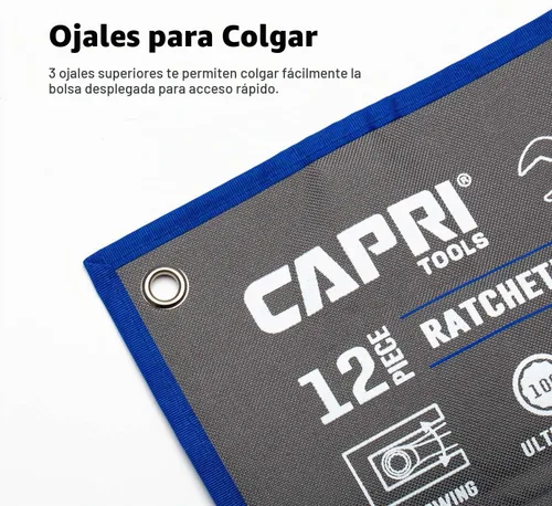 Vista 5 de Capri Tools Bolsa enrollable para llaves con bolsillos estándar