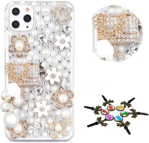 Vista 21 de Sparkle - Funda para teléfono compatible con iPhone 11, elegante, hecha a mano en 3D, con diseño de diamantes de imitación, diseño de diamantes