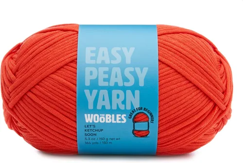 Vista 14 de Woobles Easy Peasy Hilo para Principiantes - Hilo de Ganchillo y Tejer - Mediano #4 Worsted - Mezcla de Algodón-Nailon