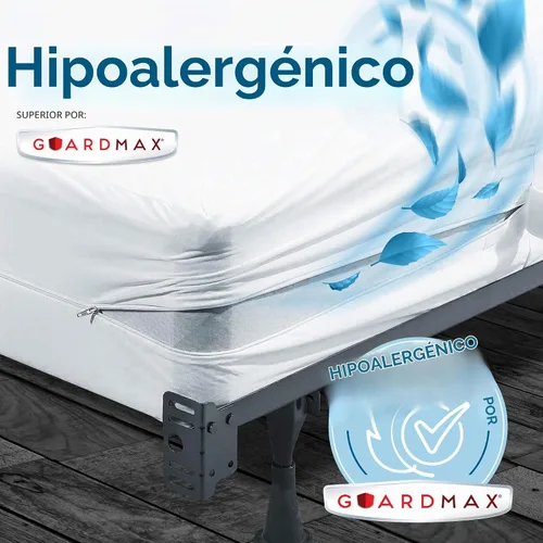 Vista 9 de Guardmax Funda Premium para Somier - Tamaño Individual Impermeable y a Prueba de Chinches con Cremallera Funda para Somier - Protector de Somier