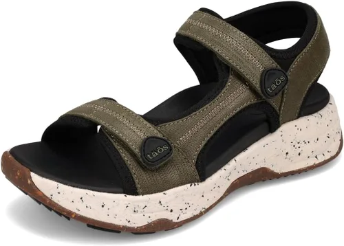 Vista 7 de Taos Calzado Super Side Sandalia para mujer verde azulado (Teal Emboss)
