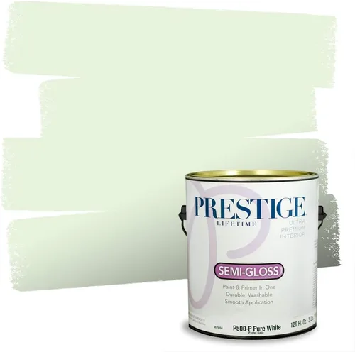 Vista 23 de PRESTIGE Pintura exterior e imprimación en uno, aloe, plano, 1 galón