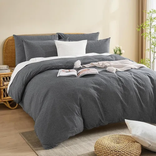 Vista 156 de NEXHOME PRO Funda de edredón Twin XL 100% algodón lavado, transpirable, duradera, texturizada, similar al lino, juego de ropa de cama para el hogar