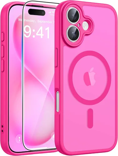 Vista 12 de FNTCASE - Funda para iPhone 16 Pro: magnética, mate, translúcida, de grado militar, protectora contra caídas, resistente, fina, duradera y a prueba