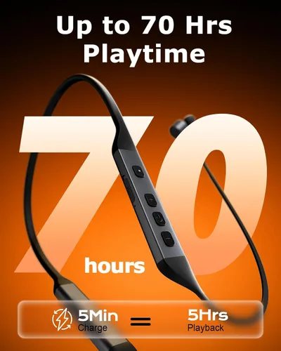 Vista 9 de Auriculares Bluetooth con banda para el cuello con auriculares inalámbricos