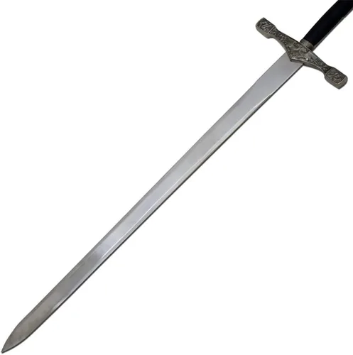 Vista 7 de Medieval Warrior Knights Templar Long Sword with Sheath Steel Guard, Leather Wrapped Handle
