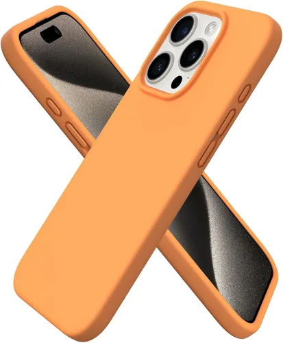 Vista 11 de ORNARTO Funda compatible con iPhone 15 Pro de 6.1 pulgadas, silicona líquida de 3 capas cubierta completa de goma de gel suave, funda protectora