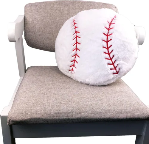 Vista 5 de Almohada de felpa de béisbol, juguete suave y esponjoso, regalo deportivo redondo duradero para decoración de habitación de niños