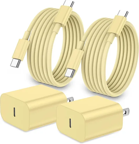 Vista 8 de Cargador de carga rápida para iPhone 17, 16, 15, paquete de 20 W, Apple iPad, USB C, bloque Chrager de pared con cable USB C a C de 6 pies para Negro