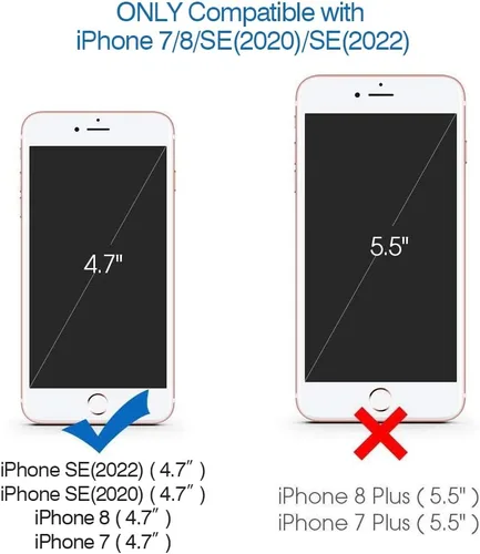 Vista 6 de Miracase Funda diseñada para iPhone SE 2022/SE 2020/7/8, funda multicolor de silicona a prueba de golpes (rojo)