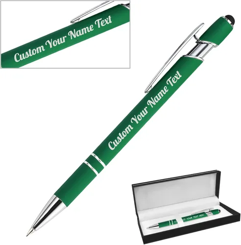 Vista 122 de Bolígrafo personalizado, 1 unidad, bolígrafo personalizado con logotipo de mensaje de nombre comercial grabado, lápiz digital de tinta negra suave