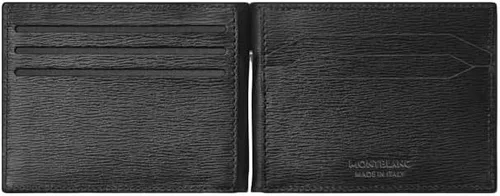 Vista 6 de MONTBLANC Meisterstuck 4810 - Cartera de 6 tarjetas de piel negra con clip para dinero, Negro