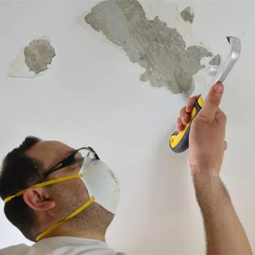 Vista 6 de Raspador multiusos de pintura de carburo con raspador de forma triangular, raspadores de mano, para quitar pintura, pegamento, barniz óxido