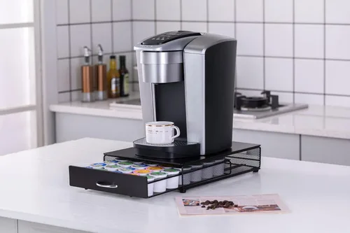 Vista 6 de ZCDCP Cajón para portavasos K, soporte para cápsulas de café para organizador de tazas K, cápsulas de café Keurig con 35 cápsulas, soporte de café K