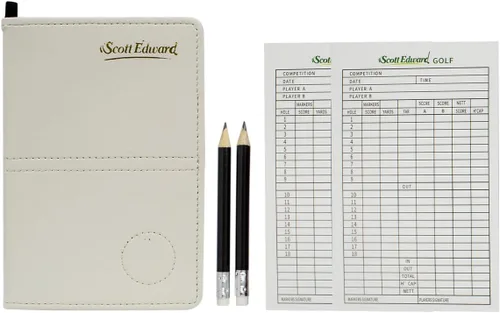 Vista 11 de Scott Edward Funda para tarjeta de puntuación de golf, soporte de cuero para tarjetas de puntuación, estadísticas y seguimiento de puntuaciones