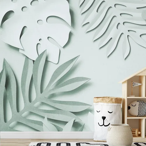 Vista 14 de NWT Calcomanía removible de pared/mural blanco pastel azul margarita, naturaleza, desierto, arte digital, arte moderno, decorativo, floral