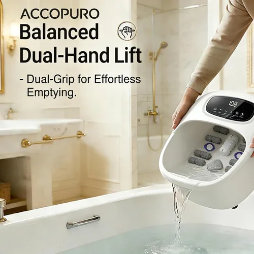 Vista 6 de Bañera de remojo de pies con ozono y UV, masajeador de baño de spa Blanco