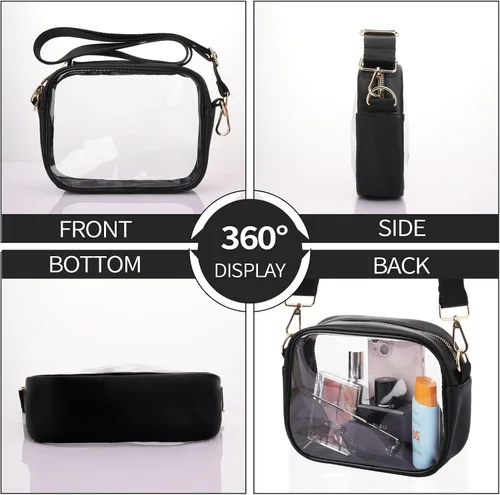 Vista 7 de yuanming Bolsa transparente aprobada para estadios, bolsa cruzada transparente, bolsas transparentes para estadios para mujeres