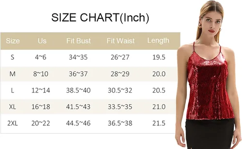 Vista 7 de GRACE KARIN - Camiseta brillante sin mangas con lentejuelas para mujer