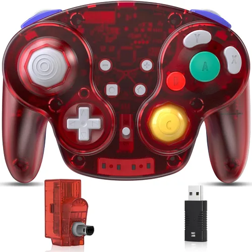 Vista 15 de 2.4 GHz Wireless GameCube Controller, for NGC GameCube Console (Built-in Rumble) (Analog Stick) (Analog Triggers) (Rechargeable) (Plug and Play)