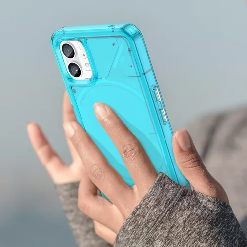 Vista 6 de Funda transparente para Nothing Phone 1, TPU suave a prueba de golpes, transparente a prueba de golpes, color azul