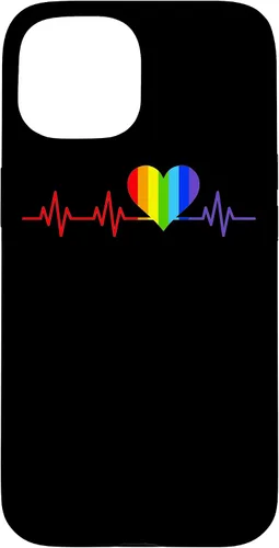 Vista 6 de Gay EKG Pulse Heartbeat Pride Flag y Queer LGBTQ Rainbow Case para iPhone 17
