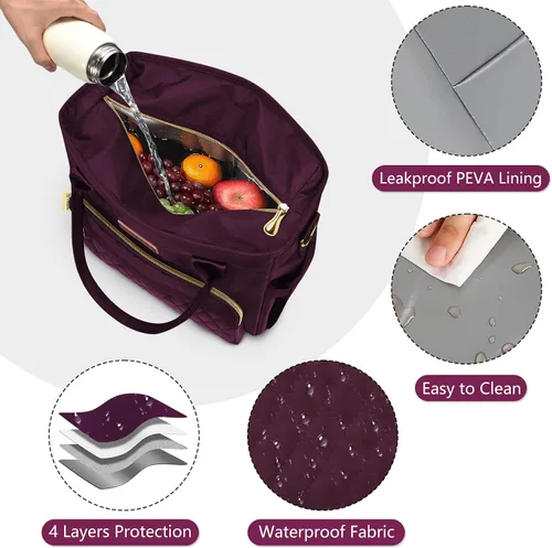 Vista 2 de MIYCOO – Lonchera para mujeres - Lonchera grande con aislamiento y a prueba de fugas para mujeres - Loncheras grandes estilo hielera para adultos