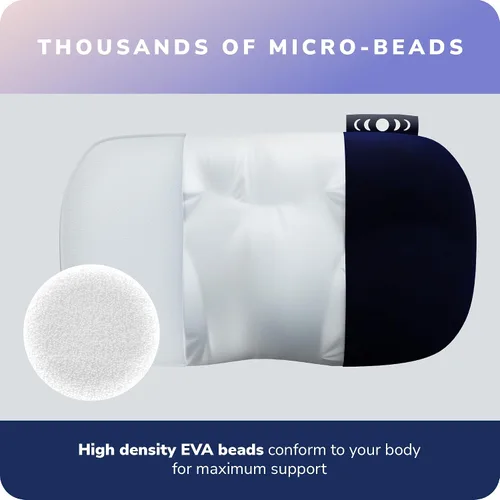 Vista 4 de Almohada Moon Pod para dormir de espalda, estómago y de lado, almohada 4D (ceniza cósmica) - Almohada de cama ergonómica para aliviar el dolor
