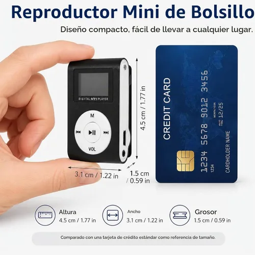 Vista 6 de Reproductor de música Reproductor de MP3 Pantalla Mini