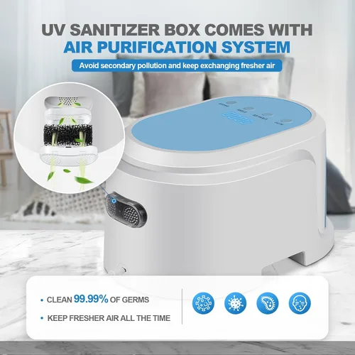 Vista 5 de Caja desinfectante UV 2025, para limpiador portátil y máquina desinfectante con manguera/máscara/suministros para el hogar/viaje/biberón/teléfono