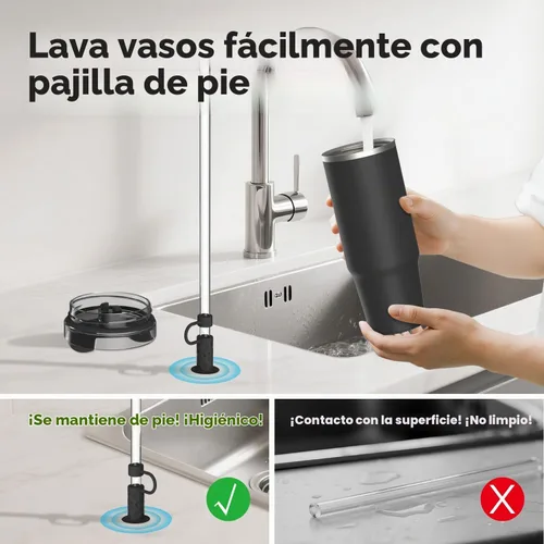 Vista 3 de 6 piezas de tapas con base de succión para pajitas, 0.4in/10mm, topper para pajitas para vaso Stanley 30/40 oz, negro