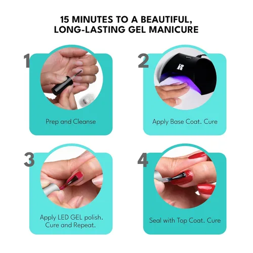 Vista 3 de Red Carpet - Esmalte de gel para manicura, sistema completo de uñas de gel, de larga duración, resistente al astillado, para uñas saludables
