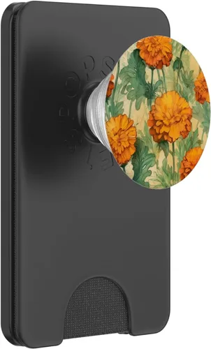 Vista 7 de PopSockets PopGrip estándar con diseño de flor de caléndula