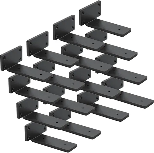 Vista 30 de Paquete de 4 soportes de estante flotantes de 4 pulgadas, soporte de estante oculto de 1/5 pulgadas de grosor, soportes de metal de hierro