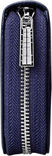 Vista 4 de Cynure Cartera grande de cuero con cierre RFID para mujer, 36 ranuras